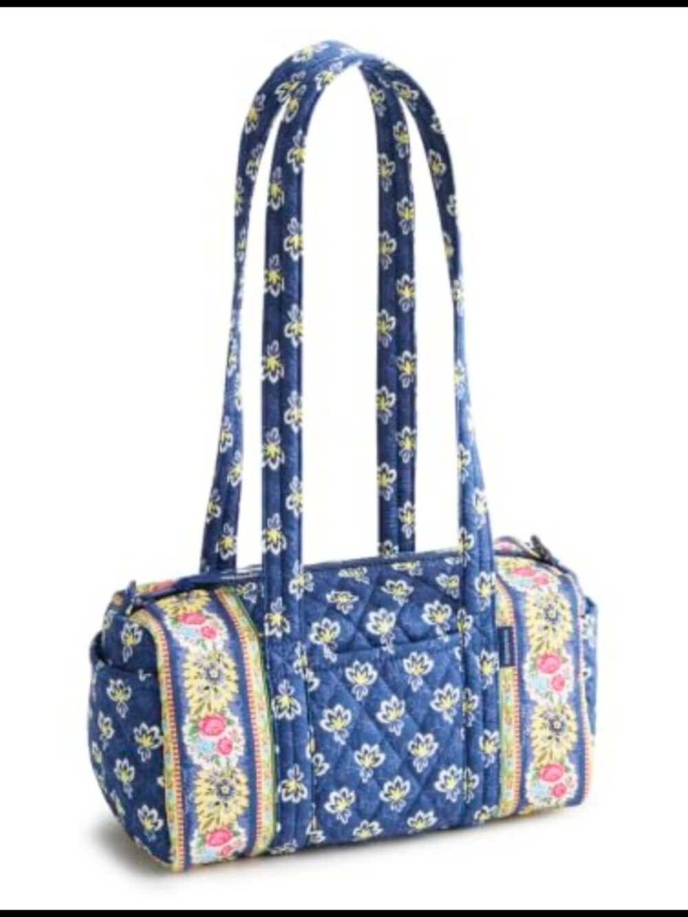 Vera Bradley Satchel Handbag Floral Quilted Cotton Zip Pockets Adjustable Strap